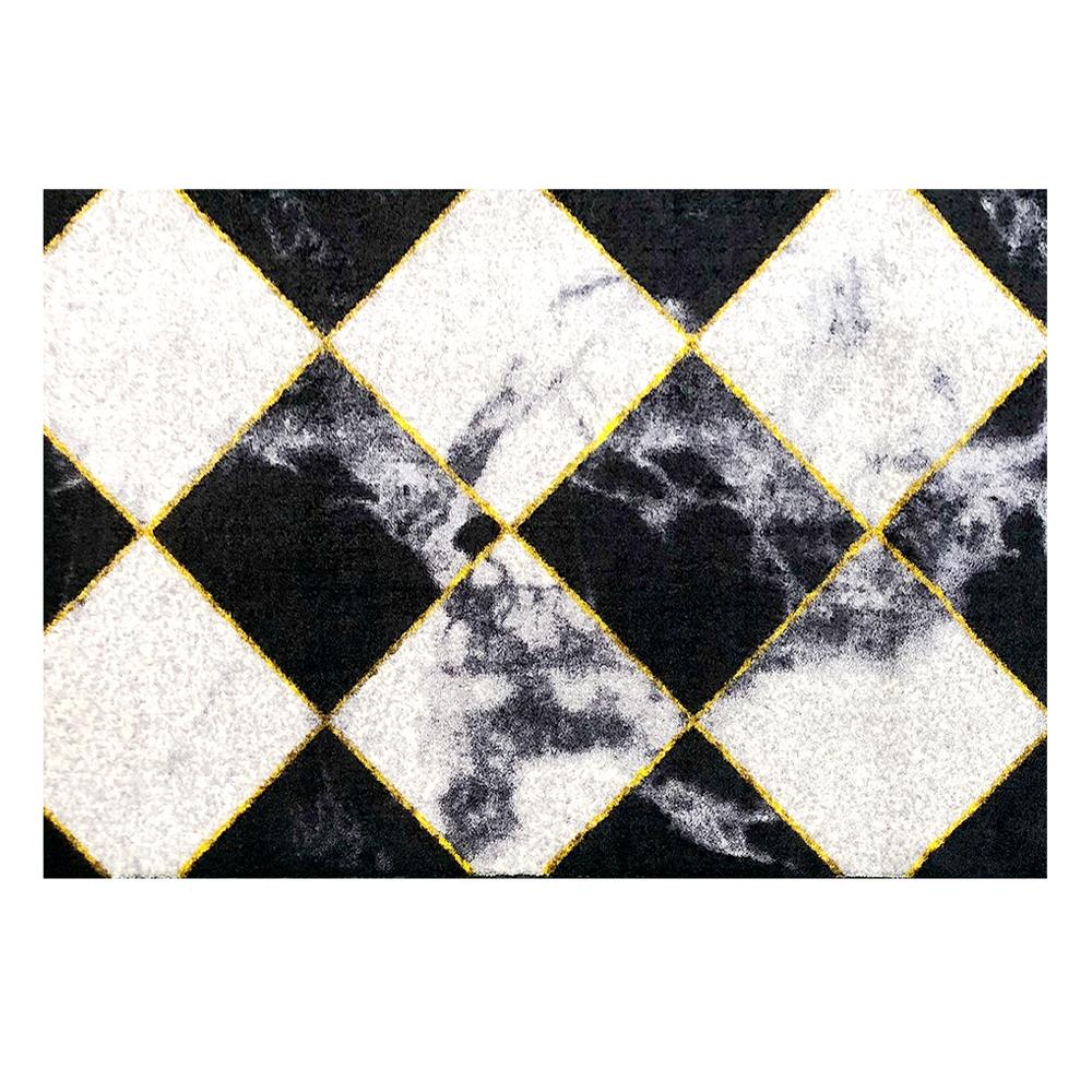 พรมเช็ดเท้าดักฝุ่น PRAW DE CHESS BOARD 120X180 ซม. สีดำ/ขาว_0