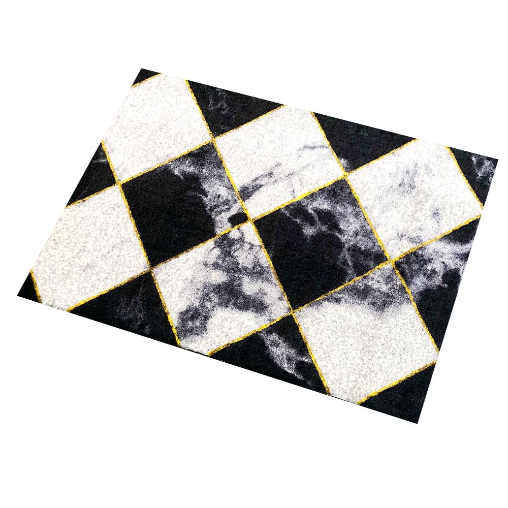 พรมเช็ดเท้าดักฝุ่น PRAW DE CHESS BOARD 120X180 ซม. สีดำ/ขาว