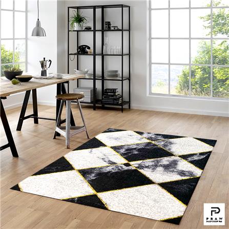 พรมเช็ดเท้าดักฝุ่น PRAW DE CHESS BOARD 120X180 ซม. สีดำ/ขาว_6