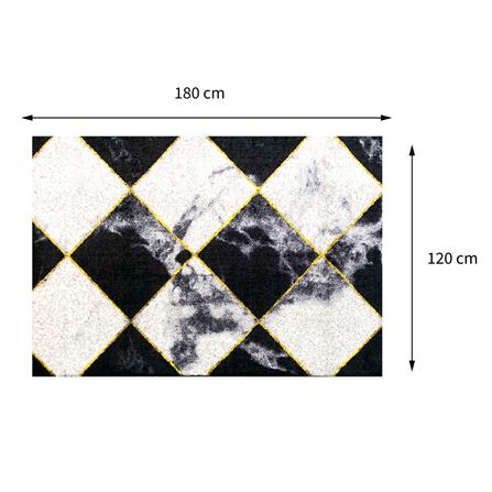 พรมเช็ดเท้าดักฝุ่น PRAW DE CHESS BOARD 120X180 ซม. สีดำ/ขาว_8