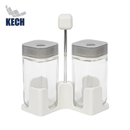 ชุดที่ใส่เครื่องปรุง 2 ขวด KECH ROLLER สีเทา_0