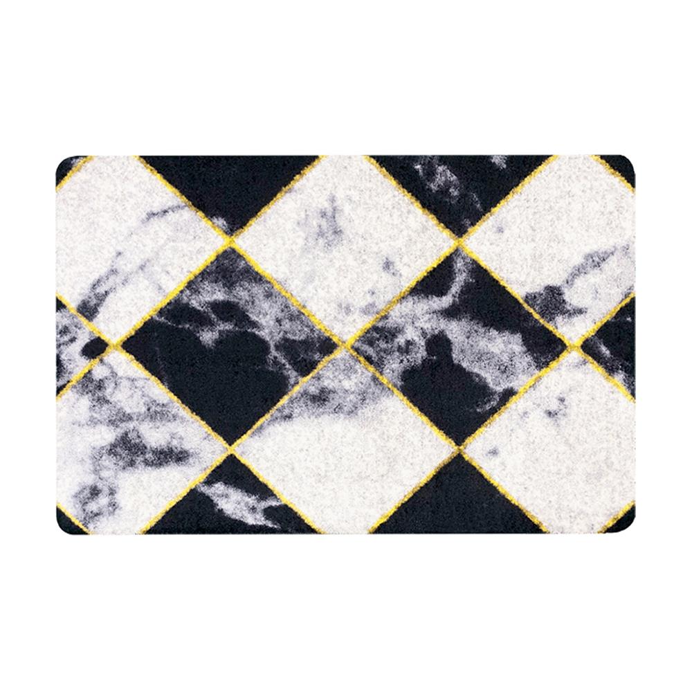 พรมเช็ดเท้าดักฝุ่น PRAW DE CHESS BOARD 50X75 ซม. สีดำ/ขาว_0