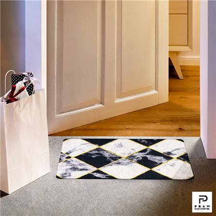 พรมเช็ดเท้าดักฝุ่น PRAW DE CHESS BOARD 50X75 ซม. สีดำ/ขาว_7