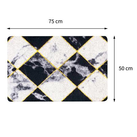 พรมเช็ดเท้าดักฝุ่น PRAW DE CHESS BOARD 50X75 ซม. สีดำ/ขาว_8