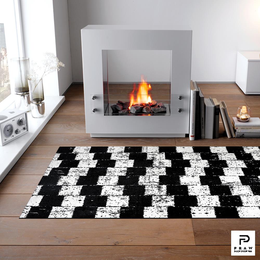 พรม PRAW DE LADDER 120X180 ซม. สีดำ/ขาว