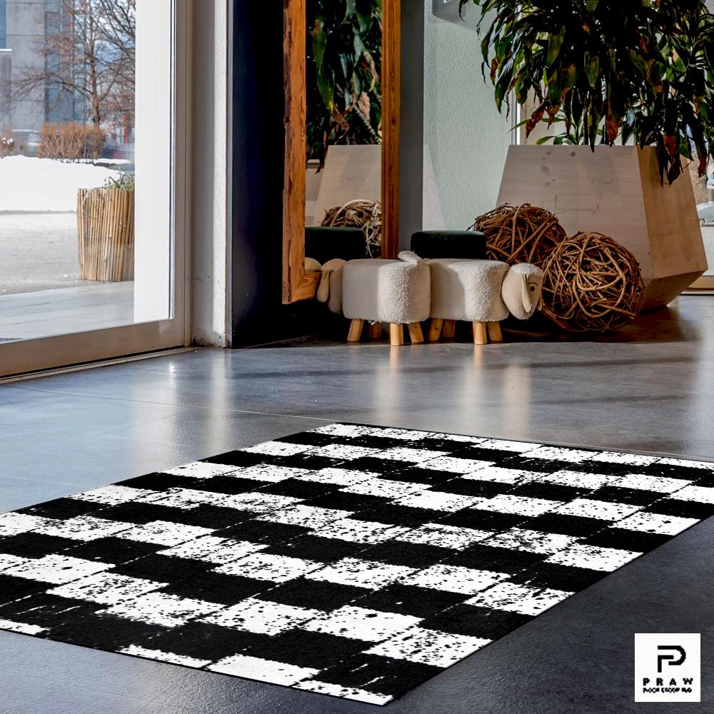 พรม PRAW DE LADDER 120X180 ซม. สีดำ/ขาว