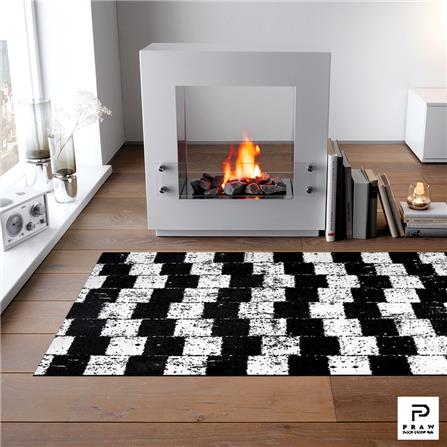 พรม PRAW DE LADDER 120X180 ซม. สีดำ/ขาว_6
