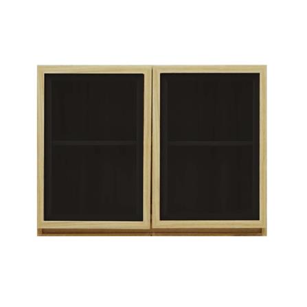 ตู้แขวนผนัง 2 บานเปิด BURO REVOLUTION 80 ซม. สีเนเชอรัลแอช/กระจกดำ_1