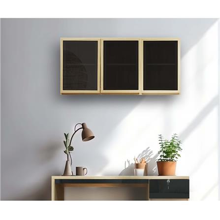 ตู้แขวนผนัง 2 บานเปิด BURO REVOLUTION 80 ซม. สีเนเชอรัลแอช/กระจกดำ_4