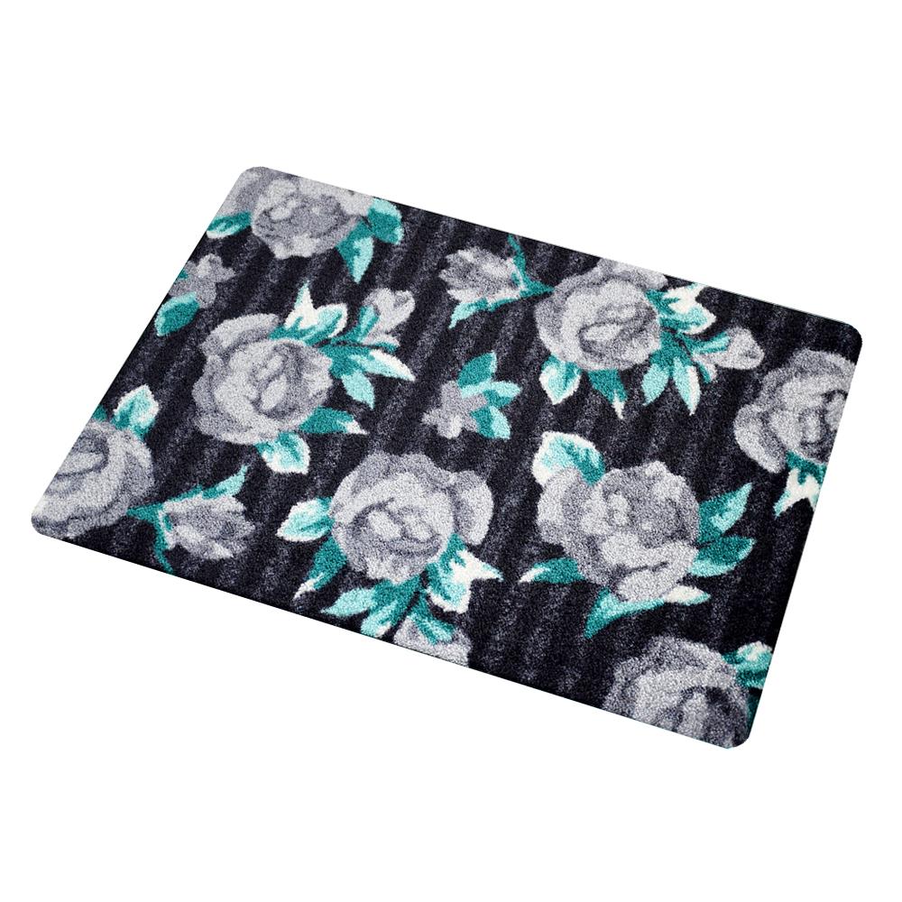 พรมเช็ดเท้าดักฝุ่น PRAW DE GREY ROSE 50X75 ซม. สีดำ/เทา