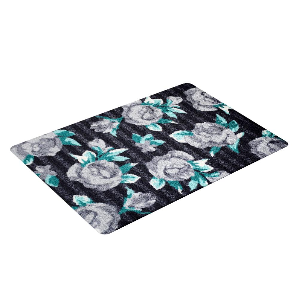 พรมเช็ดเท้าดักฝุ่น PRAW DE GREY ROSE 50X75 ซม. สีดำ/เทา