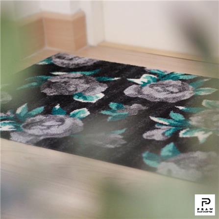 พรมเช็ดเท้าดักฝุ่น PRAW DE GREY ROSE 50X75 ซม. สีดำ/เทา_7