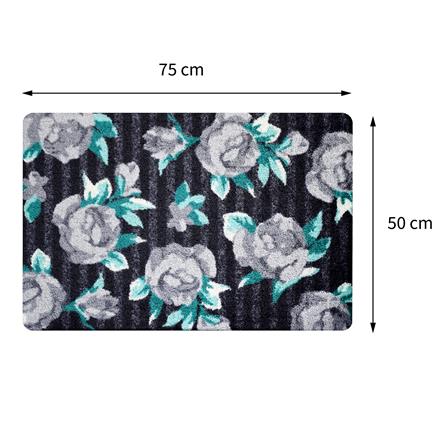 พรมเช็ดเท้าดักฝุ่น PRAW DE GREY ROSE 50X75 ซม. สีดำ/เทา_8