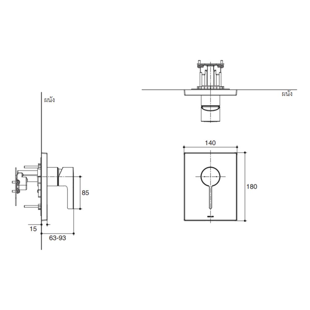 วาล์วฝังกำแพง KOHLER K-99724T-B4-2BL สีดำ