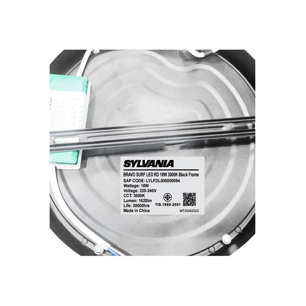 ดาวน์ไลท์ LED SYLVANIA BRAVO SURF 8 นิ้ว 18 วัตต์ WARM WHITE สีดำ