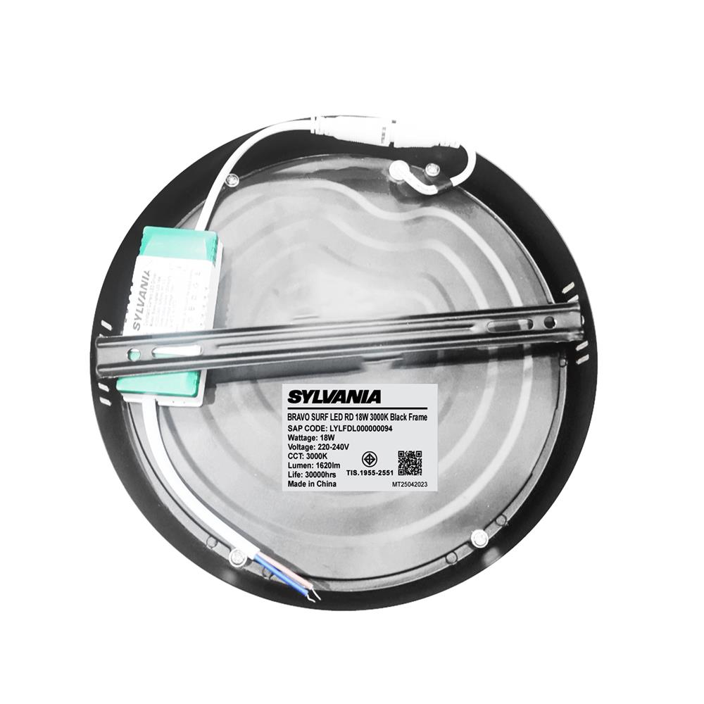 ดาวน์ไลท์ LED SYLVANIA BRAVO SURF 8 นิ้ว 18 วัตต์ WARM WHITE สีดำ