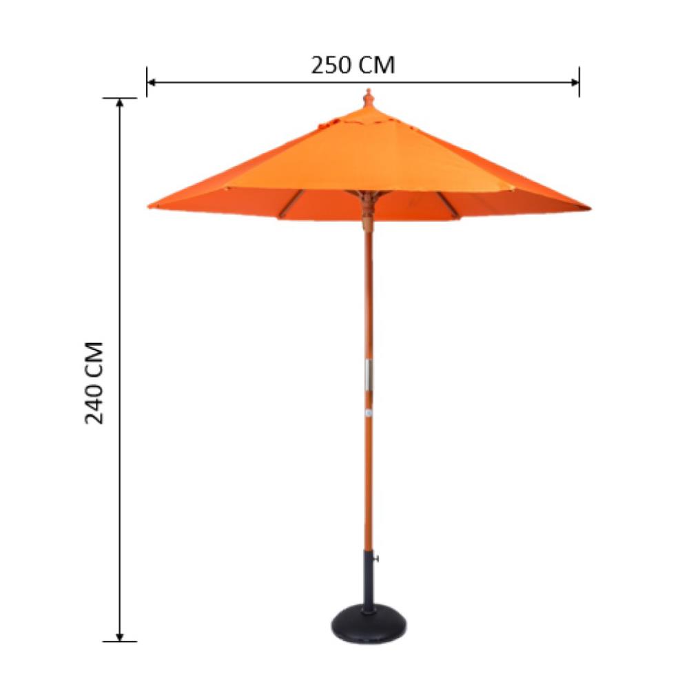 ร่มสนามกลม IVY WOOD 2.5 ม. สีส้ม