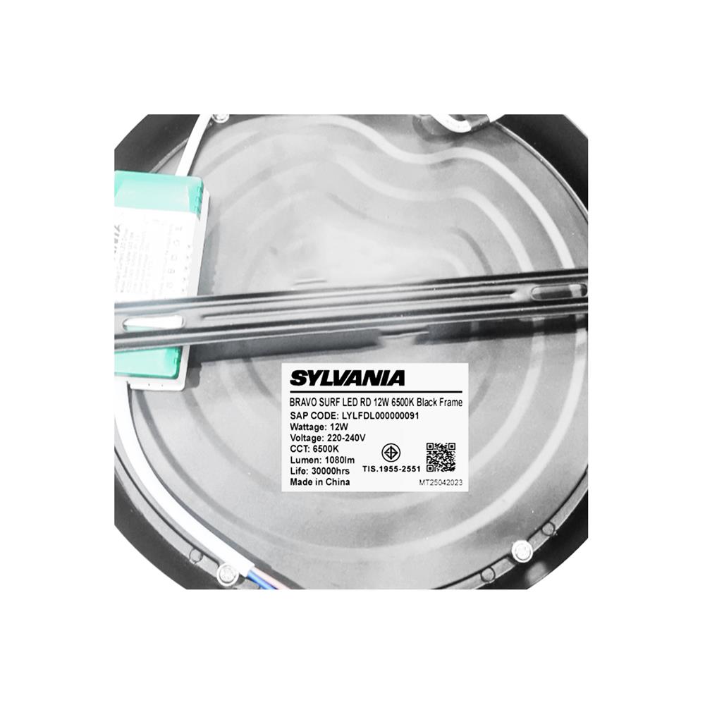ดาวน์ไลท์ LED SYLVANIA BRAVO SURF 6 นิ้ว 12 วัตต์ DAYLIGHT สีดำ