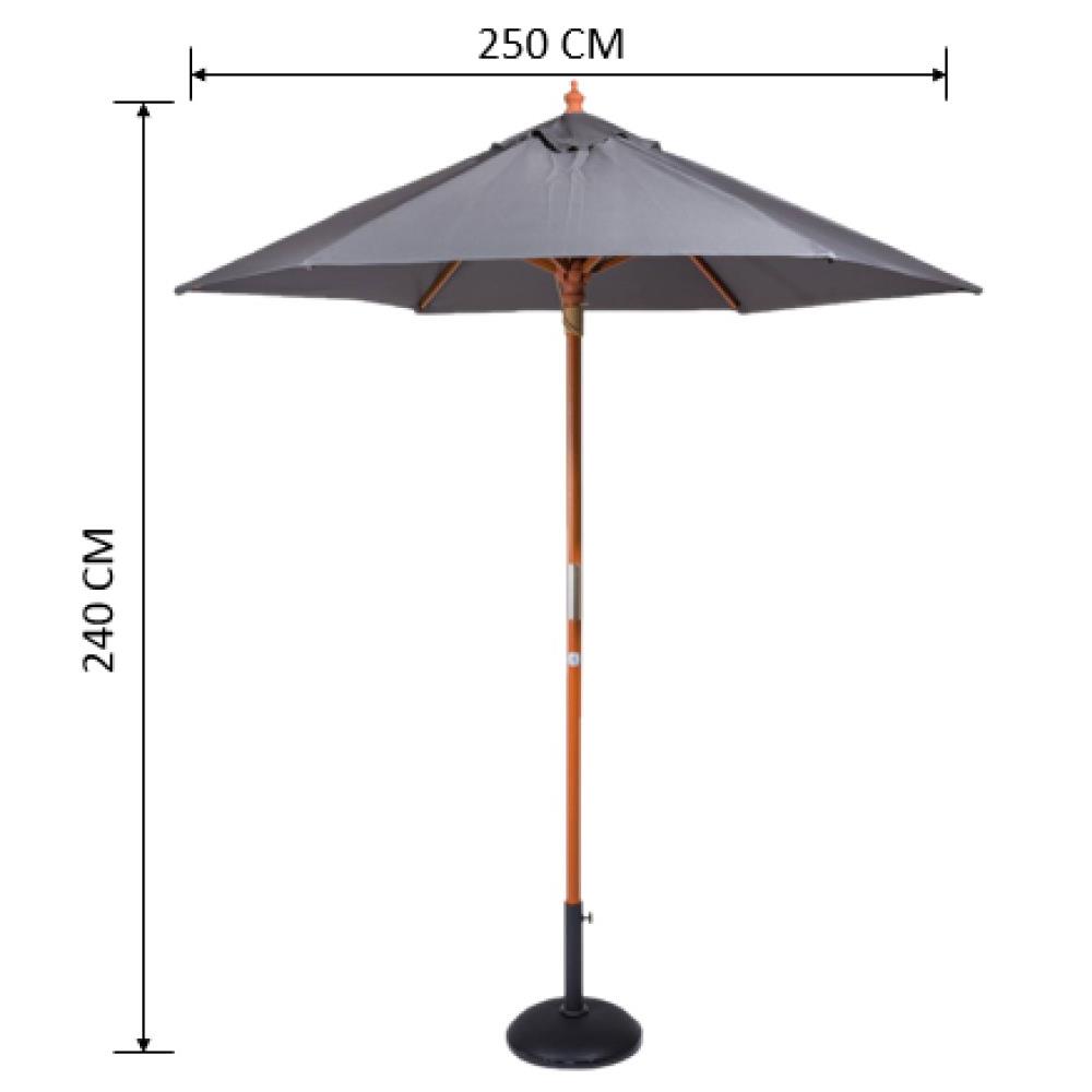 ร่มสนามกลม IVY WOOD 2.5 ม. สีเทา