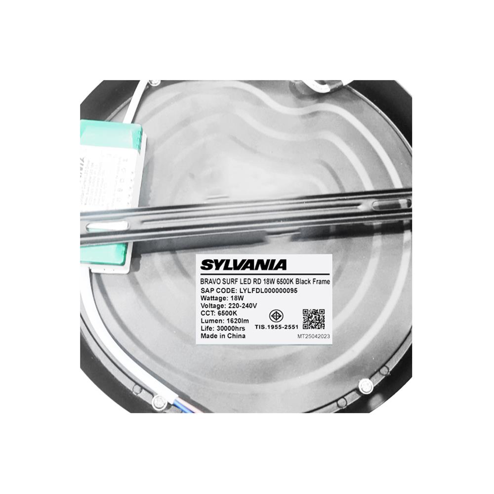 ดาวน์ไลท์ LED SYLVANIA BRAVO SURF 8 นิ้ว 18 วัตต์ DAYLIGHT สีดำ