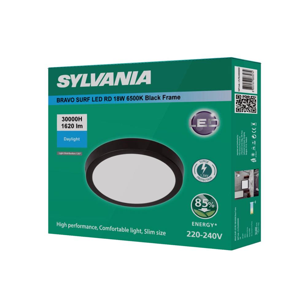 ดาวน์ไลท์ LED SYLVANIA BRAVO SURF 8 นิ้ว 18 วัตต์ DAYLIGHT สีดำ