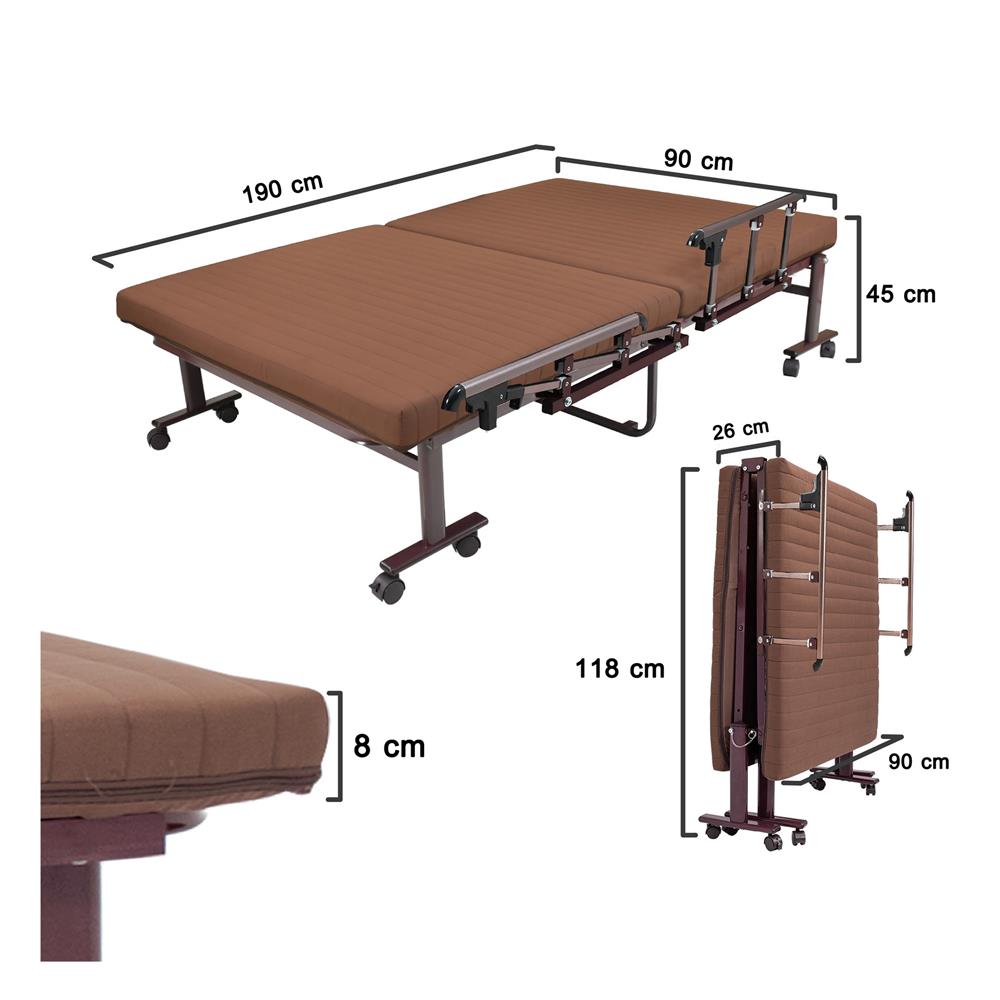 เตียงพับพร้อม TOPPER THAIBULL OLT245-90BL สีน้ำตาล
