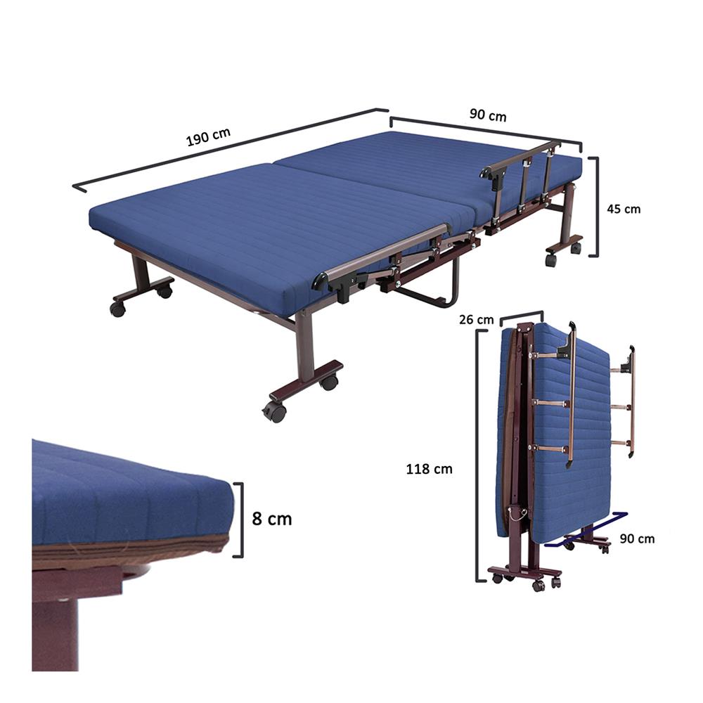 เตียงพับพร้อม TOPPER THAIBULL OLT245-90BL สีน้ำเงิน