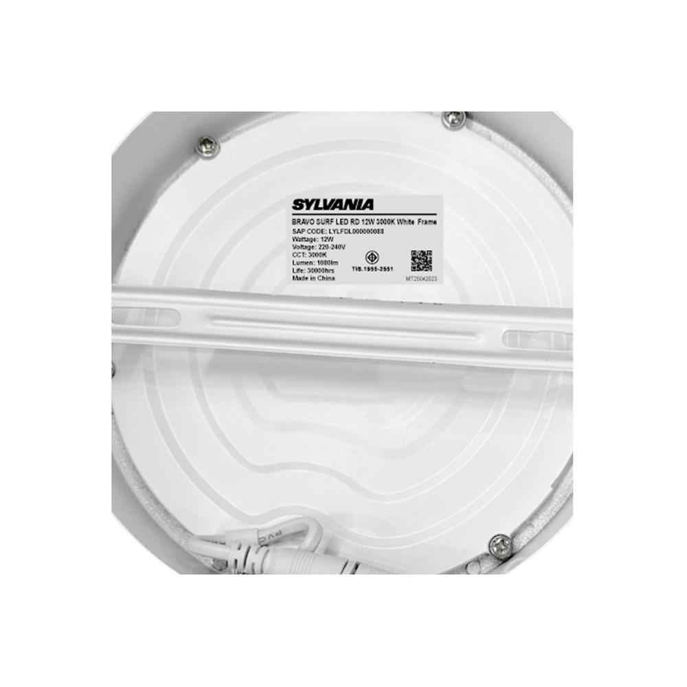 ดาวน์ไลท์ LED SYLVANIA BRAVO SURF 6 นิ้ว 12 วัตต์ WARM WHITE สีขาว