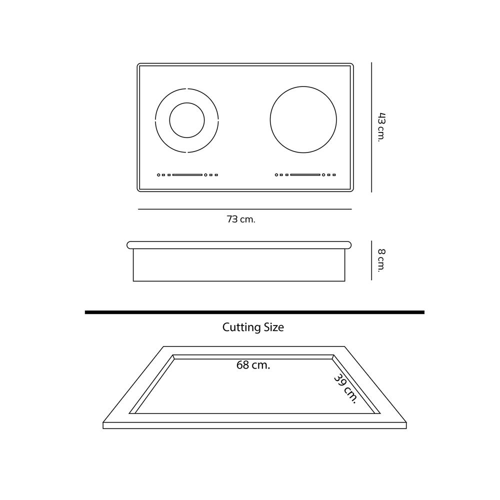 เตาฝังผสมไฟฟ้า DYNA HOME DH-233 73 ซม.