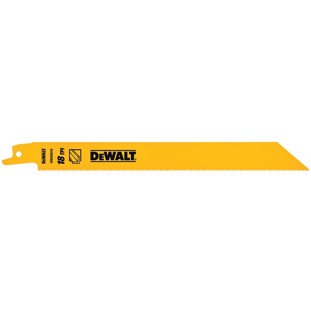ใบเลื่อยชักตัดเหล็ก DEWALT 8 นิ้ว 18 ฟัน แพ็ก 5 ใบ
