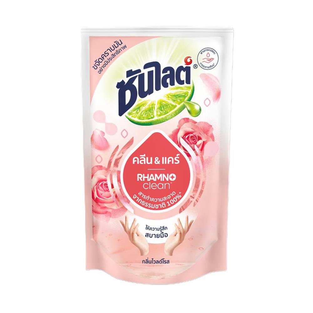 น้ำยาล้างจาน SUNLIGHT CLEAN & CARE 480 มล. กลิ่นไวลด์โรส แพ็ก 3 ชิ้น