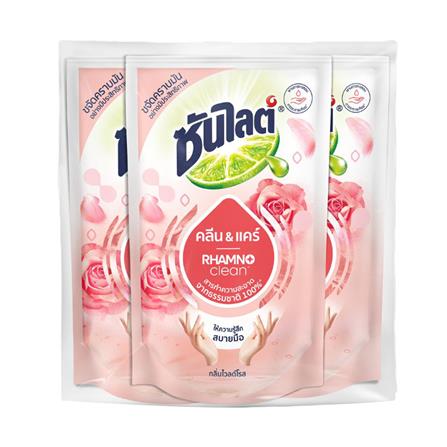 น้ำยาล้างจาน SUNLIGHT CLEAN & CARE 480 มล. กลิ่นไวลด์โรส แพ็ก 3 ชิ้น_0