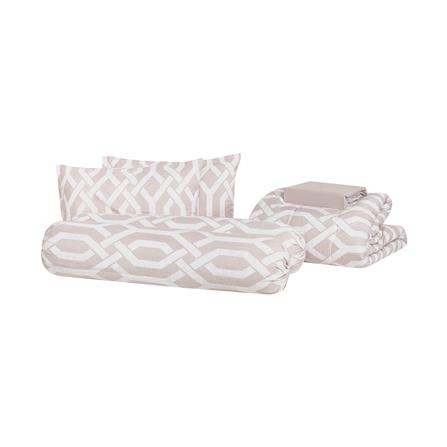 ชุดผ้าปูที่นอน 6 ฟุต 6 ชิ้น HOME LIVING STYLE GEO สี LIGHT BROWN_2