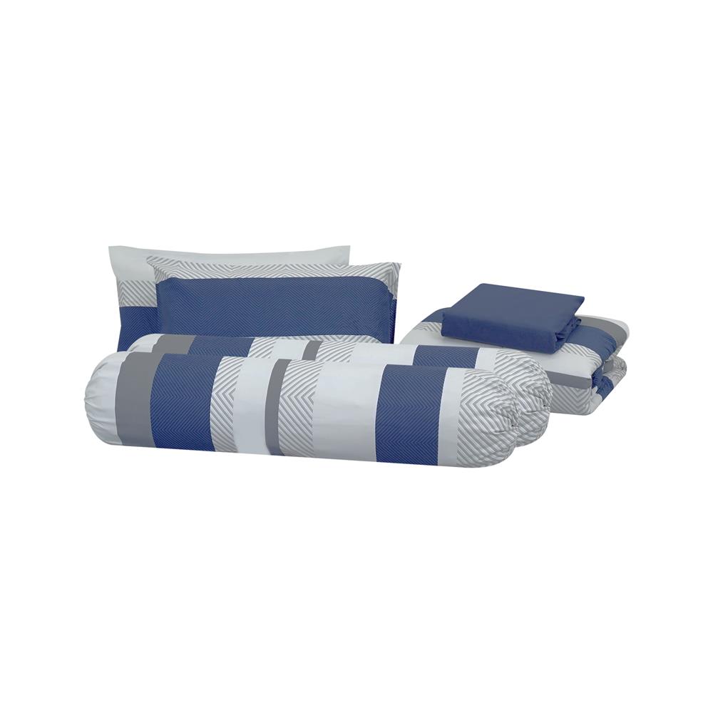 ชุดผ้าปูที่นอน 6 ฟุต 6 ชิ้น HOME LIVING STYLE TANNER สี NAVY