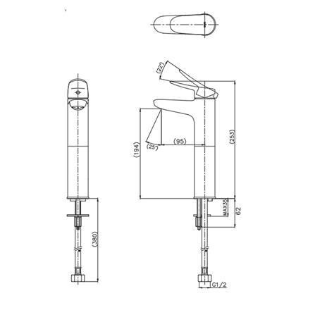 ก๊อกอ่างล้างหน้าเดี่ยว TOTO TLS04105T สีโครม_1