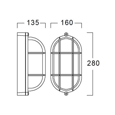 ไฟผนังภายนอก L&E 36-00152 สีดำ_5