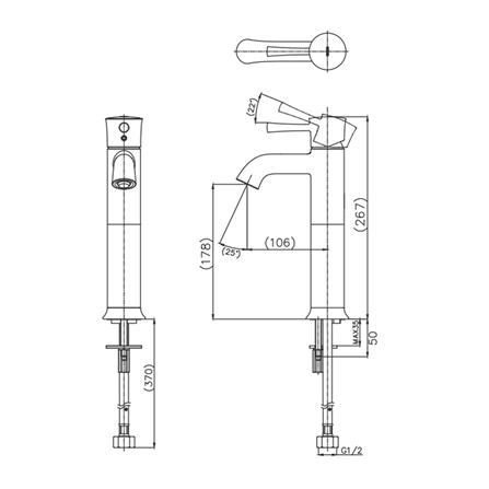 ก๊อกอ่างล้างหน้าเดี่ยว TOTO TLS02104T สีโครม_1