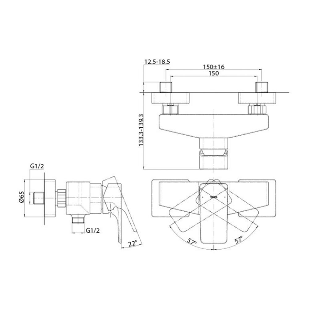 ก๊อกผสมยืนอาบ TOTO TBG07301T
