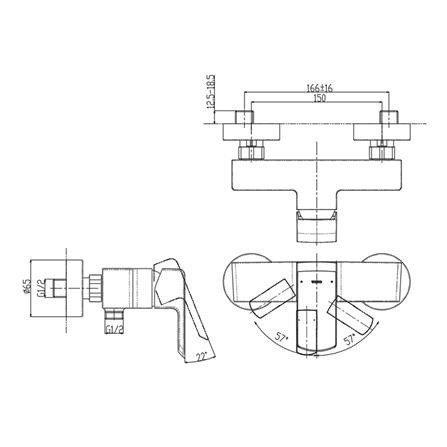 ก๊อกผสมยืนอาบ TOTO TBG02301T_1
