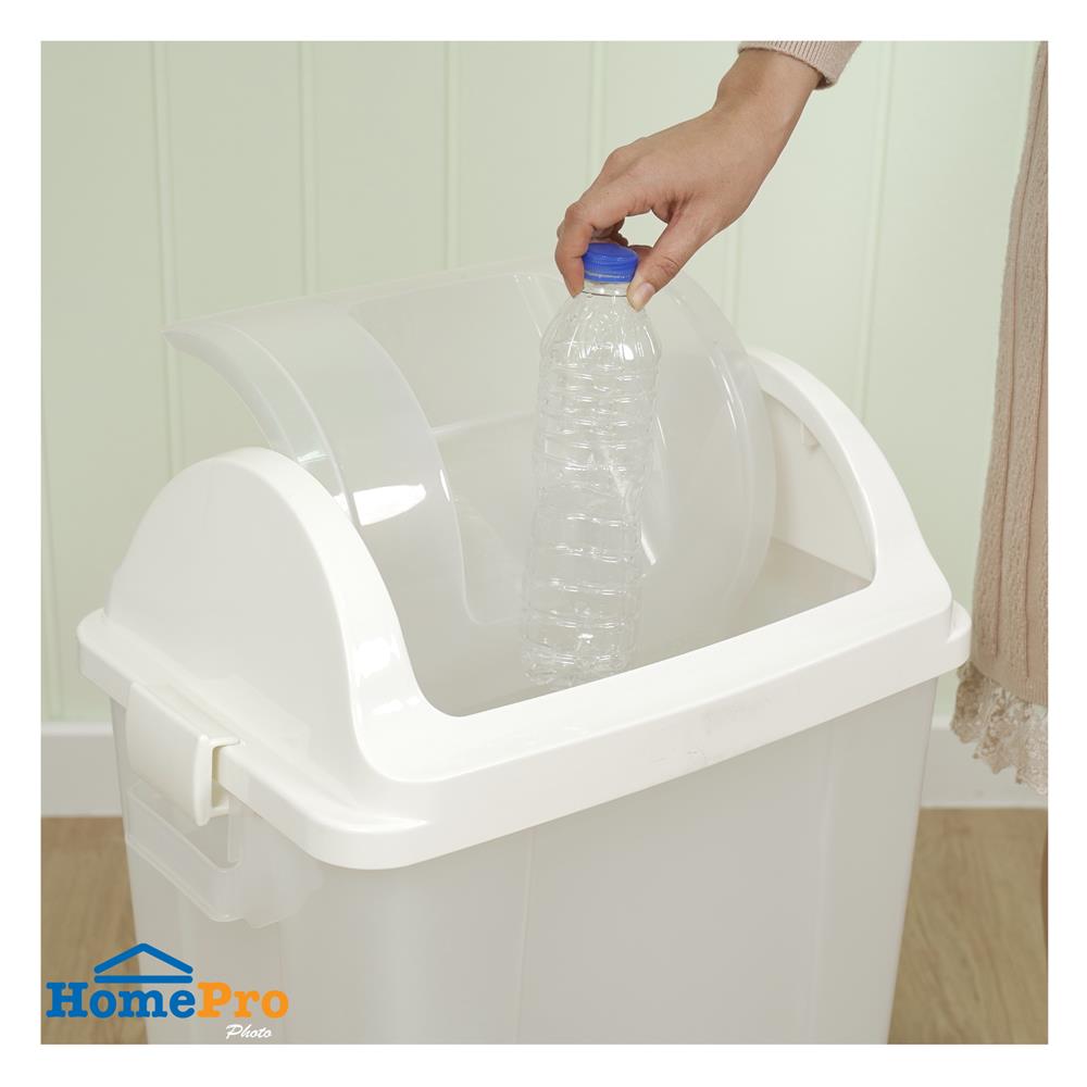 ถังขยะเหลี่ยมฝาสวิง ACCO 60 ลิตร สีใส