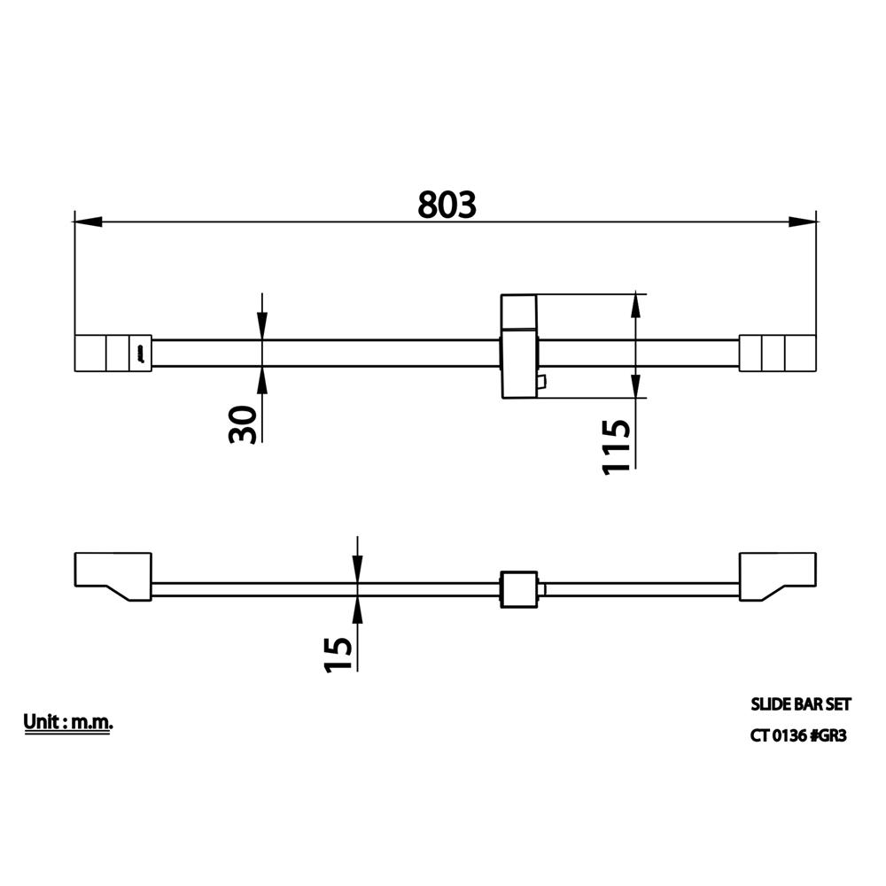 ราวเลื่อนฝักบัว COTTO CT0136(BN2) สีดำเทา