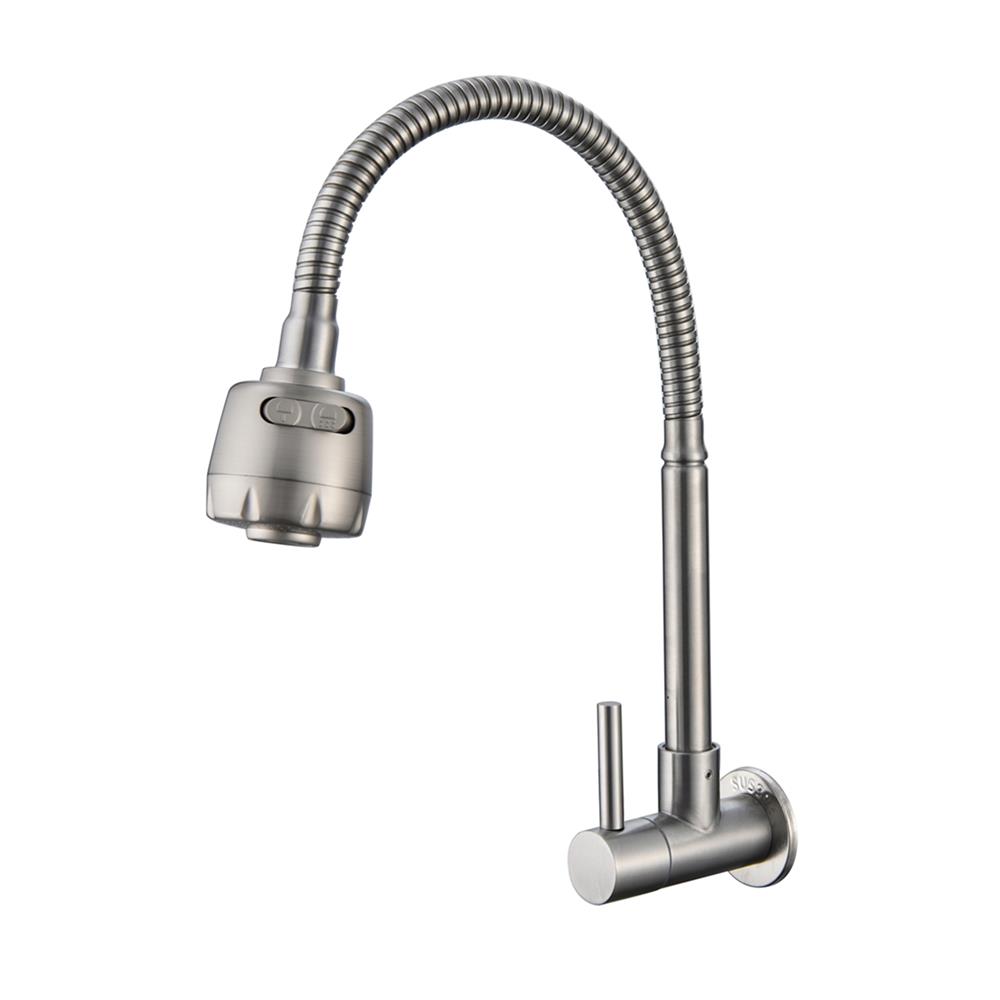 ก๊อกซิงค์เดี่ยวติดผนัง RASLAND RA A125-A365 สเตนเลส