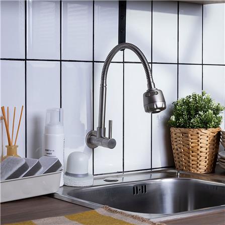 ก๊อกซิงค์เดี่ยวติดผนัง RASLAND RA A125-A365 สเตนเลส_1