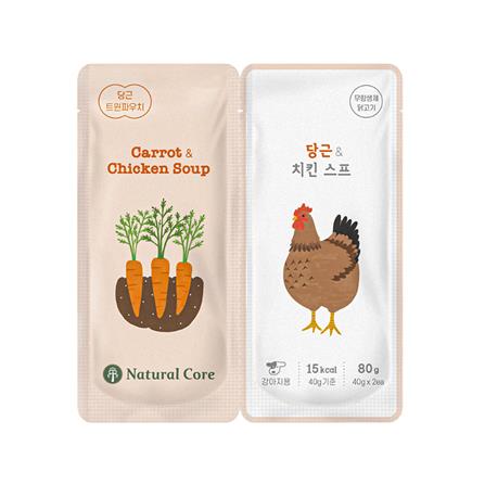 อาหารเปียกสุนัข NATURAL CORE TWIN POUCH CARROT AND CHICKEN SOUP 80 ก._0