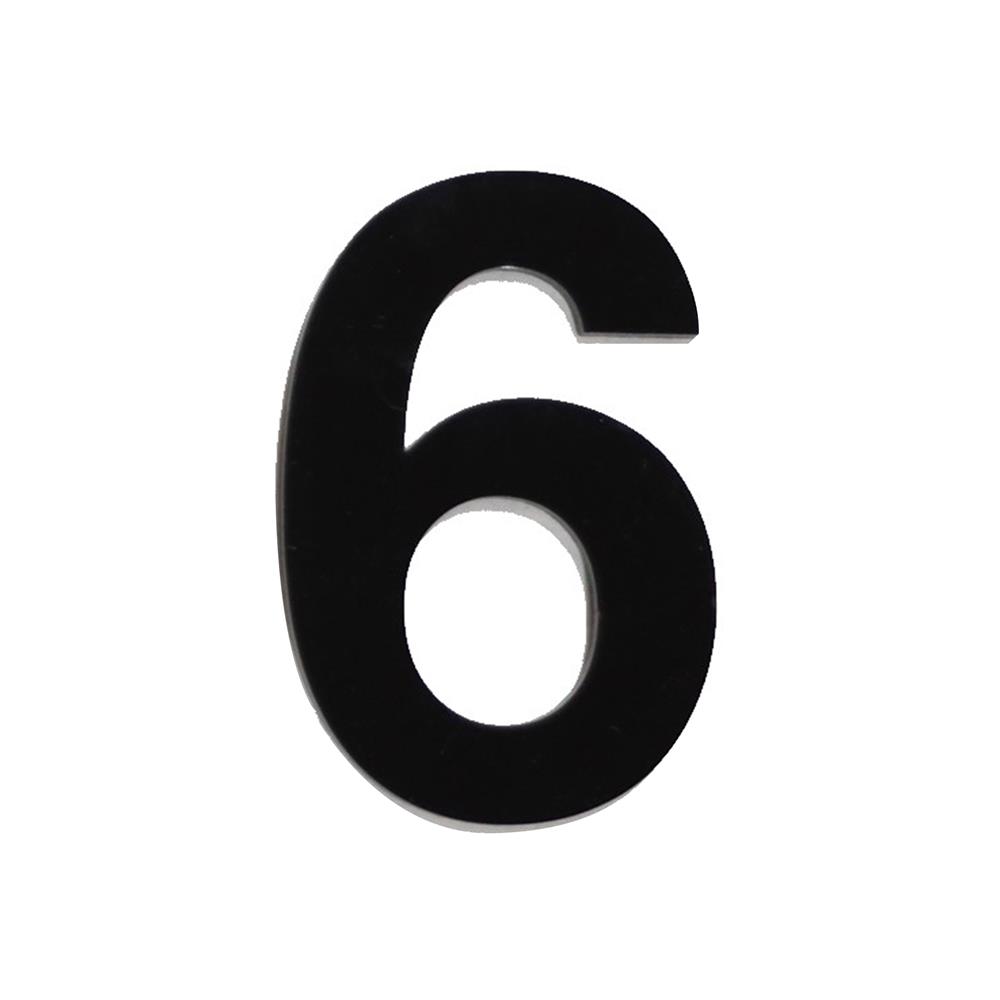 ตัวเลขอารบิก 6 S&T 75 มม. สีดำ