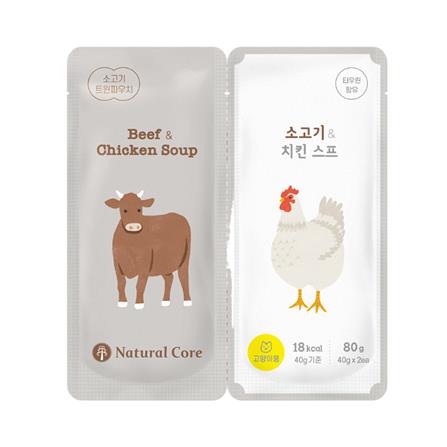 อาหารเปียกแมว NATURAL CORE TWIN POUCH BEEF AND CHICKEN 80 ก._0
