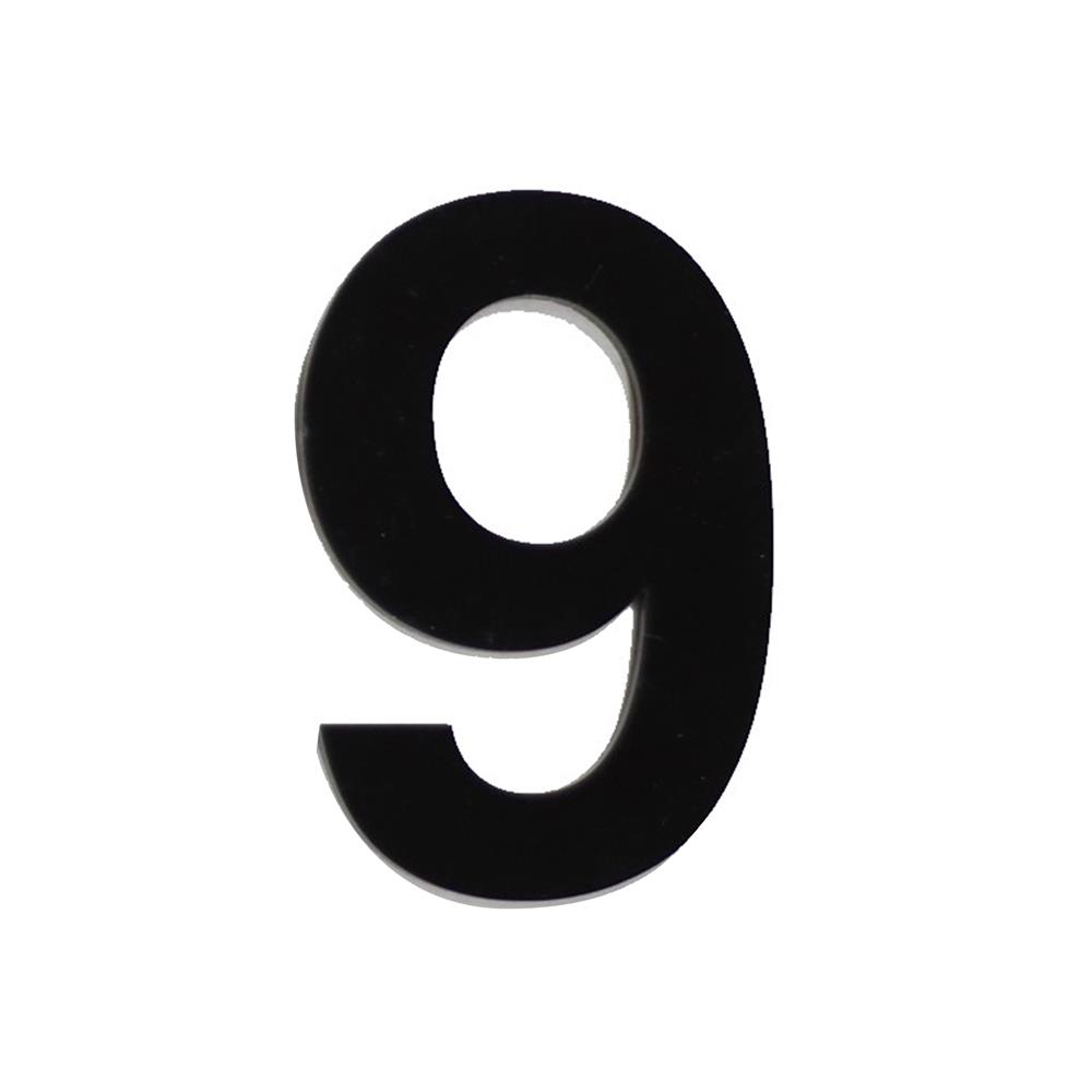 ตัวเลขอารบิก 9 S&T 75 มม. สีดำ