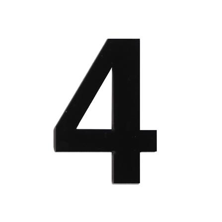 ตัวเลขอารบิก 4 S&T 75 มม. สีดำ