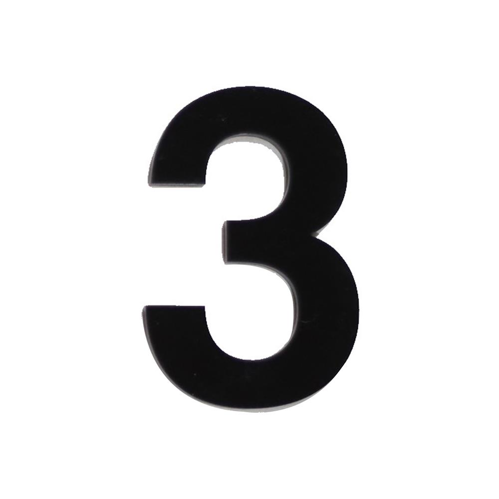 ตัวเลขอารบิก 3 S&T 75 มม. สีดำ