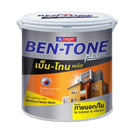 สีน้ำทาภายนอก BEGER BEN-TONE PLUS 300 สีขาว กึ่งเงา 1 แกลลอน_0